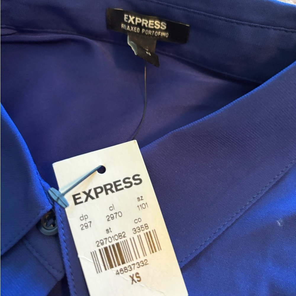 Express Indigo Blue Button-Up Shirt